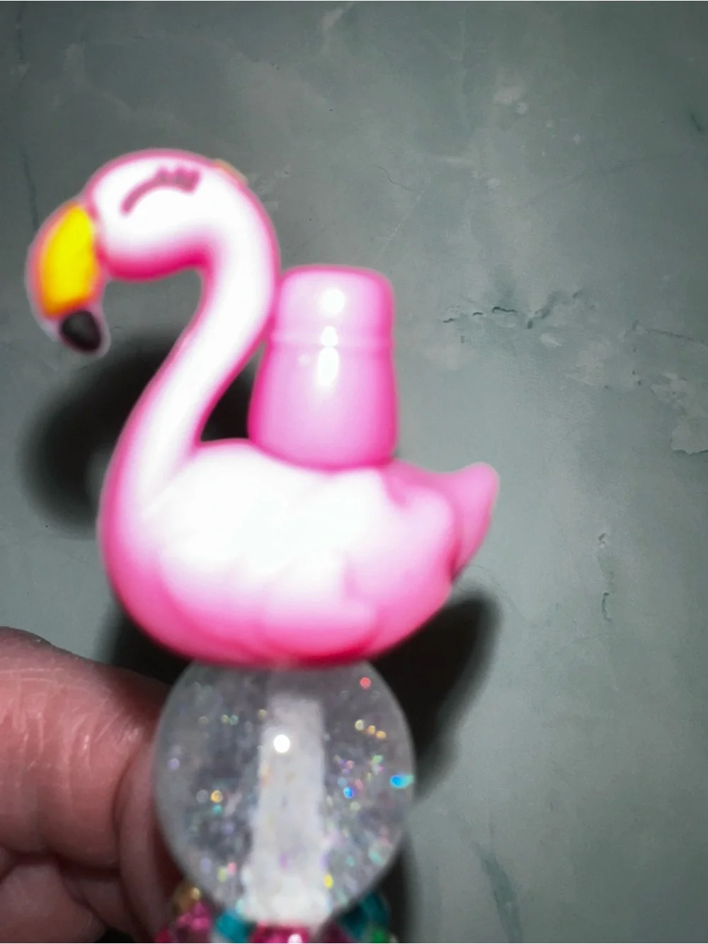 Pink Flamingo Bead-Topped Ballpoint Pen